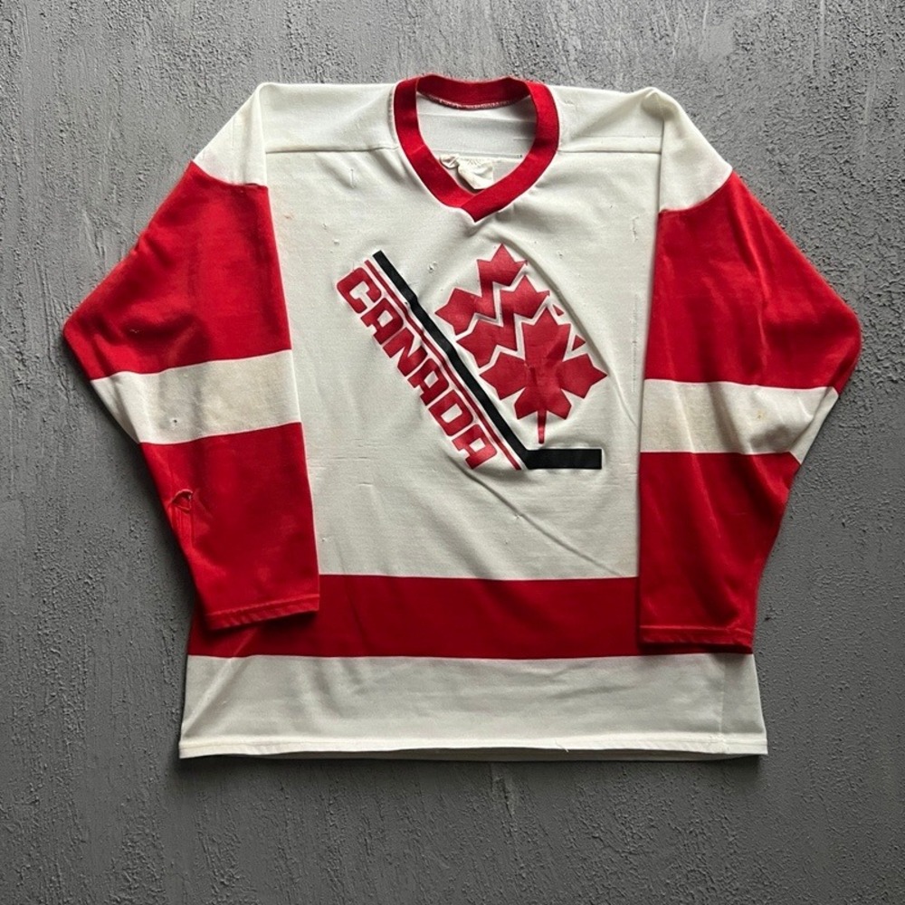 Vintage Team Canada Hockey Jersey XL White 1980s